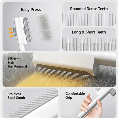 Self-Cleaning Pet Deshedding Comb