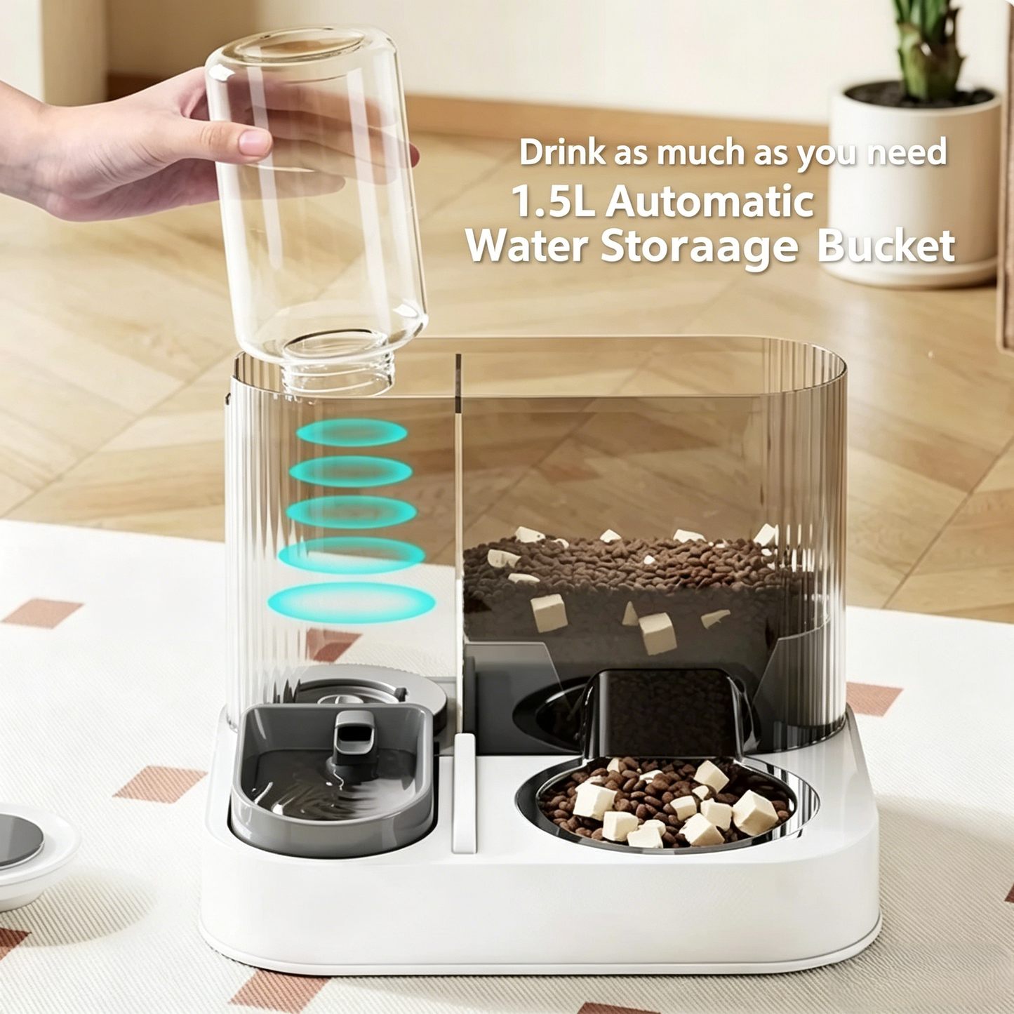 2-in-1 Pet Feeder & Water Fountain