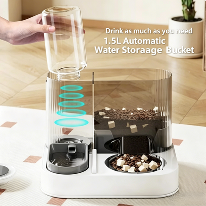 2-in-1 Pet Feeder & Water Fountain