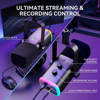 RGB Studio Microphone with Noise Cancellation