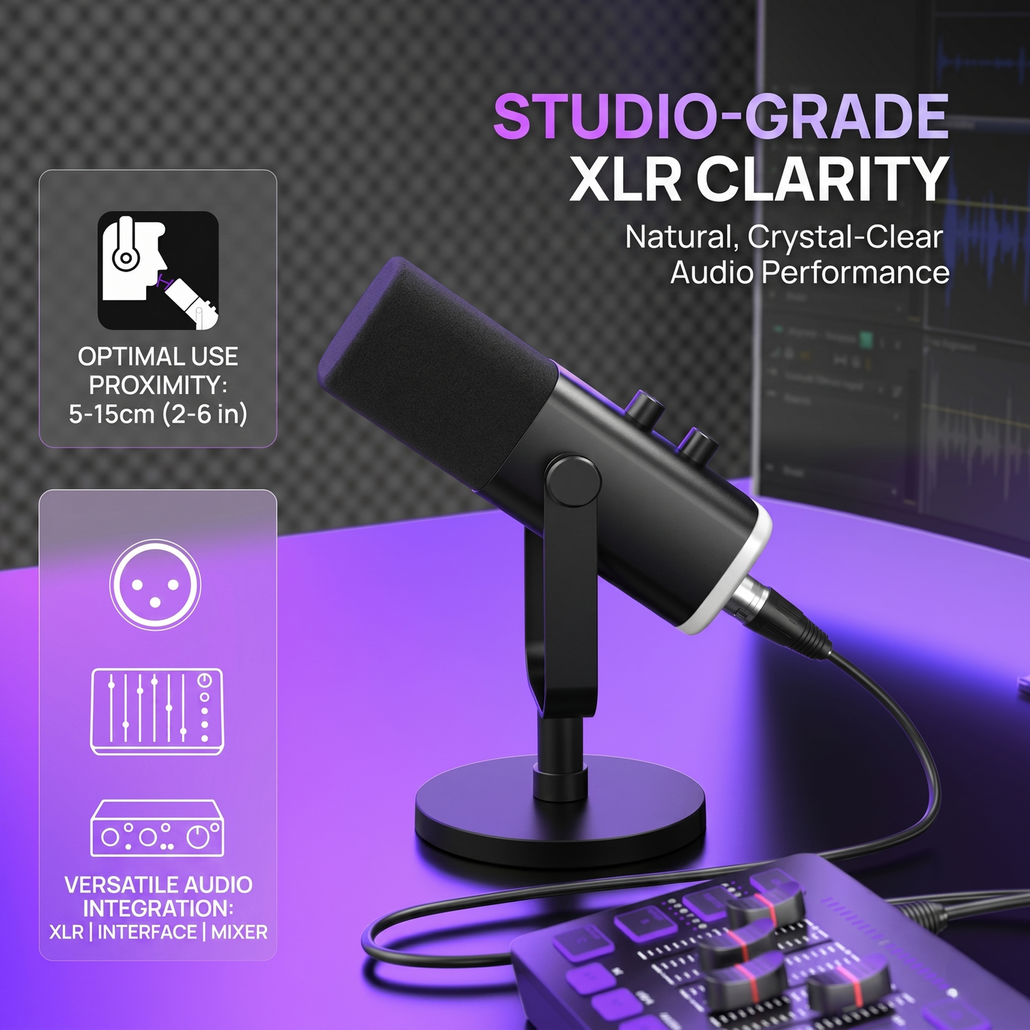 RGB Studio Microphone with Noise Cancellation