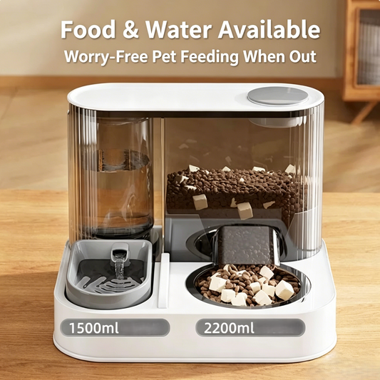 2-in-1 Pet Feeder & Water Fountain