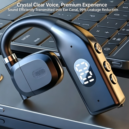 Open-Ear Bluetooth Headset with LED Battery Display